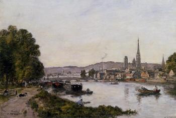 尤金 佈丹 Rouen, View over the River Seine 尤金 佈丹 Rouen, View over the River Seine